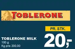 Let-Køb Toblerone milk tilbud