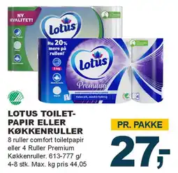 Let-Køb Lotus toiletpapir eller køkkenruller tilbud