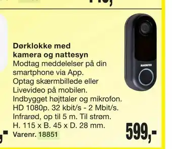 Harald Nyborg Dørklokke med kamera og nattesyn tilbud
