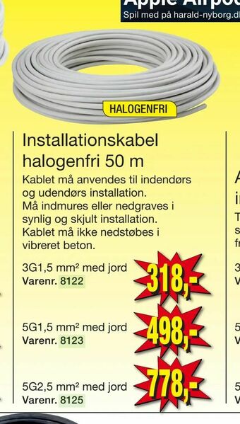 Harald Nyborg Installationskabel halogenfri 50 m tilbud