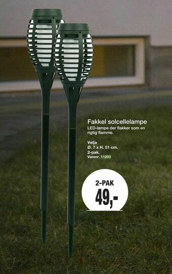 Harald Nyborg Fakkel solcellelampe tilbud
