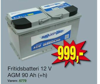 Harald Nyborg Fritidsbatteri 12 V AGM 90 Ah (+h) tilbud