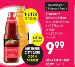 Citti Klindworth Saft oder Nektar tilbud