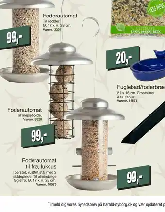 Foderautomat til frø, luksus
