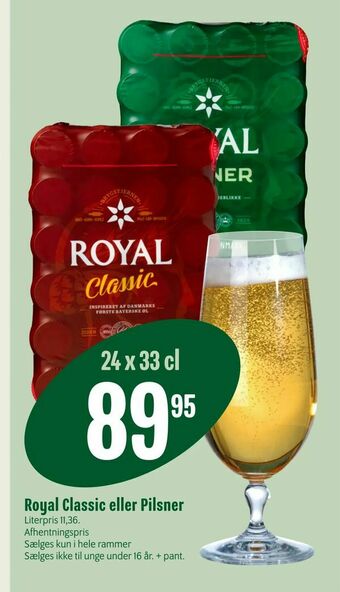 Min Købmand Royal Classic eller Pilsner tilbud