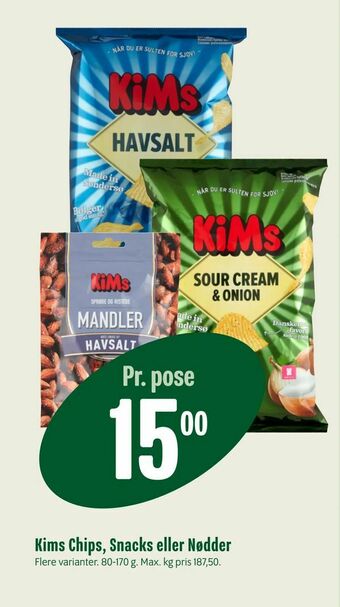 Min Købmand Kims Chips, Snacks eller Nødder tilbud
