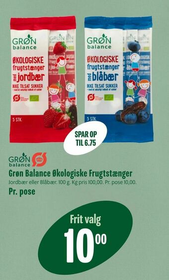 Min Købmand Grøn Balance Økologiske Frugtstænger tilbud