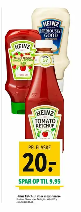 SPAR Heinz ketchup eller mayonnaise tilbud