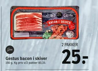 SPAR Gestus bacon i skiver tilbud