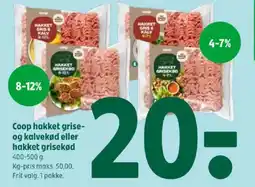 Coop 365 Coop hakket grise- og kalvekød eller hakket grisekød tilbud