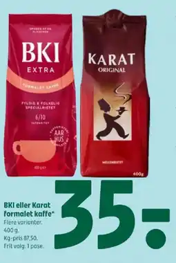 Coop 365 BKI eller Karat formalet kaffe tilbud