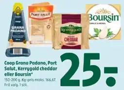 Coop 365 Coop Grana Padano, Port Salut, Kerrygold cheddar eller Boursin tilbud