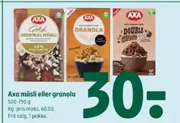 Coop 365 Axa müsli eller granola tilbud