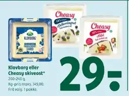 Coop 365 Klovborg eller Cheasy skiveost tilbud
