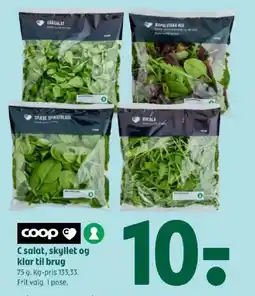 Coop 365 C salat, skyllet og klar til brug tilbud
