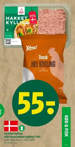 Coop 365 Xtra hel kylling eller Rose hakket kylling 7-10% tilbud