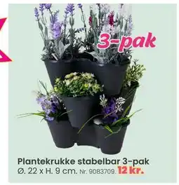 Hi five Plantekrukke stabelbar 3-pak tilbud