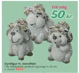 Hi five Dyrefigur m. steneffekt tilbud