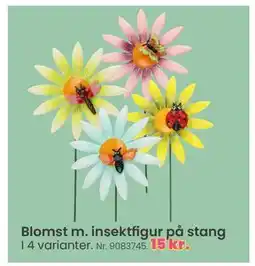 Hi five Blomst m. insektfigur på stang tilbud