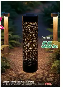 Hi five Solcelle lampe sort m. mønster tilbud