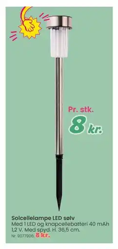 Hi five Solcellelampe LED sølv tilbud