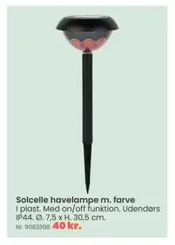 Hi five Solcelle havelampe m. farve tilbud