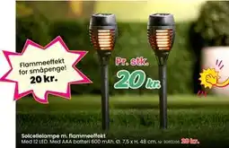 Hi five Solcellelampe m. flammeeffekt tilbud