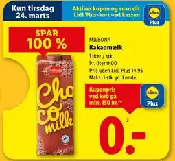 Lidl Kakaomælk tilbud