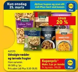 Lidl Udvalgte nødder og tørrede frugter tilbud