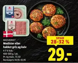 Lidl Medister eller hakket gris og kalv tilbud
