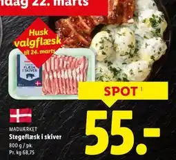 Lidl Stegeflæsk i skiver tilbud