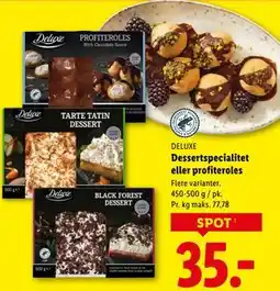 Lidl Dessertspecialitet eller profiteroles tilbud