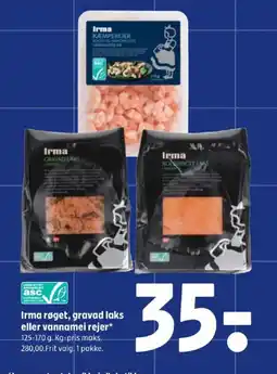 Coop 365 Irma røget, gravad laks eller vannamei rejer tilbud