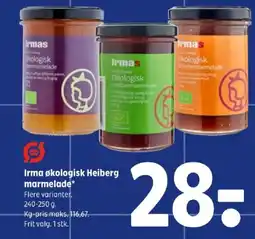 Coop 365 Irma økologisk Heiberg marmelade tilbud