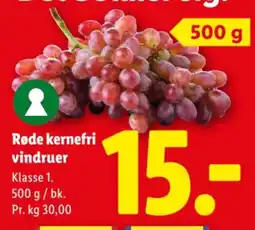 Lidl Røde kernefri vindruer tilbud