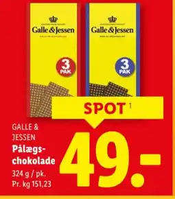 Lidl GALLE & JESSEN Pålægs- chokolade tilbud