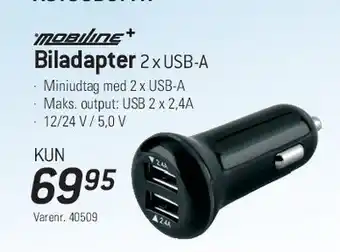 Thansen Biladapter 2 x USB-A tilbud