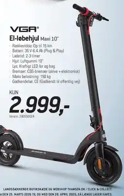 Thansen El-løbehjul Maxi 10 tilbud
