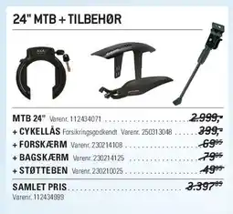 Thansen MTB 24 inch + tilbehør tilbud