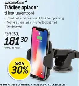 Thansen Trådløs oplader til instrumentbord tilbud