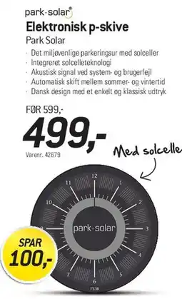 Thansen park·solar Elektronisk p-skive tilbud