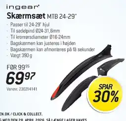 Thansen ingear Skærmsæt MTB 24-29 tilbud