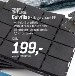 Thansen Gulvflise - klik-gulv i sort PP tilbud