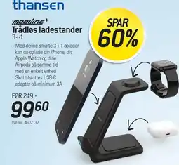 Thansen Trådløs ladestander 3-i-1 tilbud