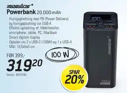 Thansen Powerbank 20.000 mAh tilbud