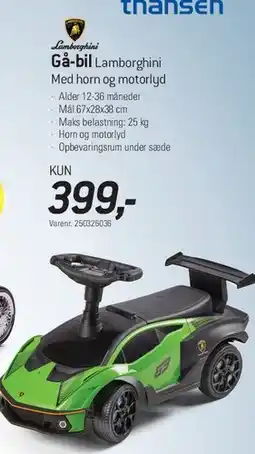 Thansen Gå-bil Lamborghini tilbud