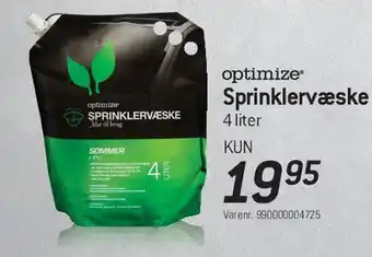 Thansen optimize Sprinklervæske tilbud