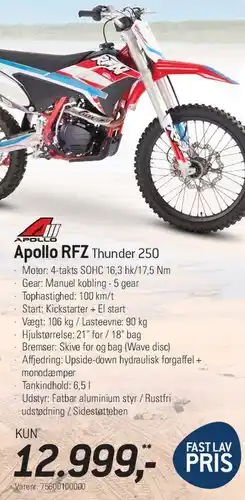 Thansen Apollo RFZ Thunder 250 tilbud