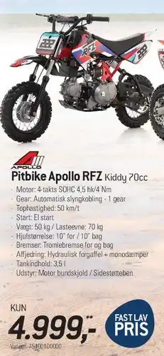 Thansen Pitbike Apollo RFZ Kiddy 70cc tilbud