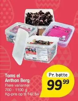 Fakta Tyskland Toms / Anthon Berg (bøtte) tilbud